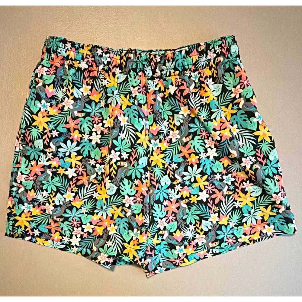 Chubbies Men's Size S Multicolor Floral Toucan Swim Trunks 5.5" Mesh Lined